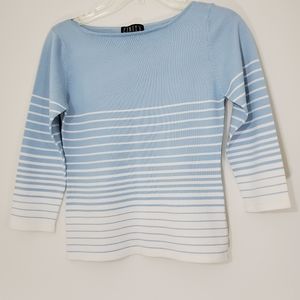 Finity Petite Blue and white stripped blouse